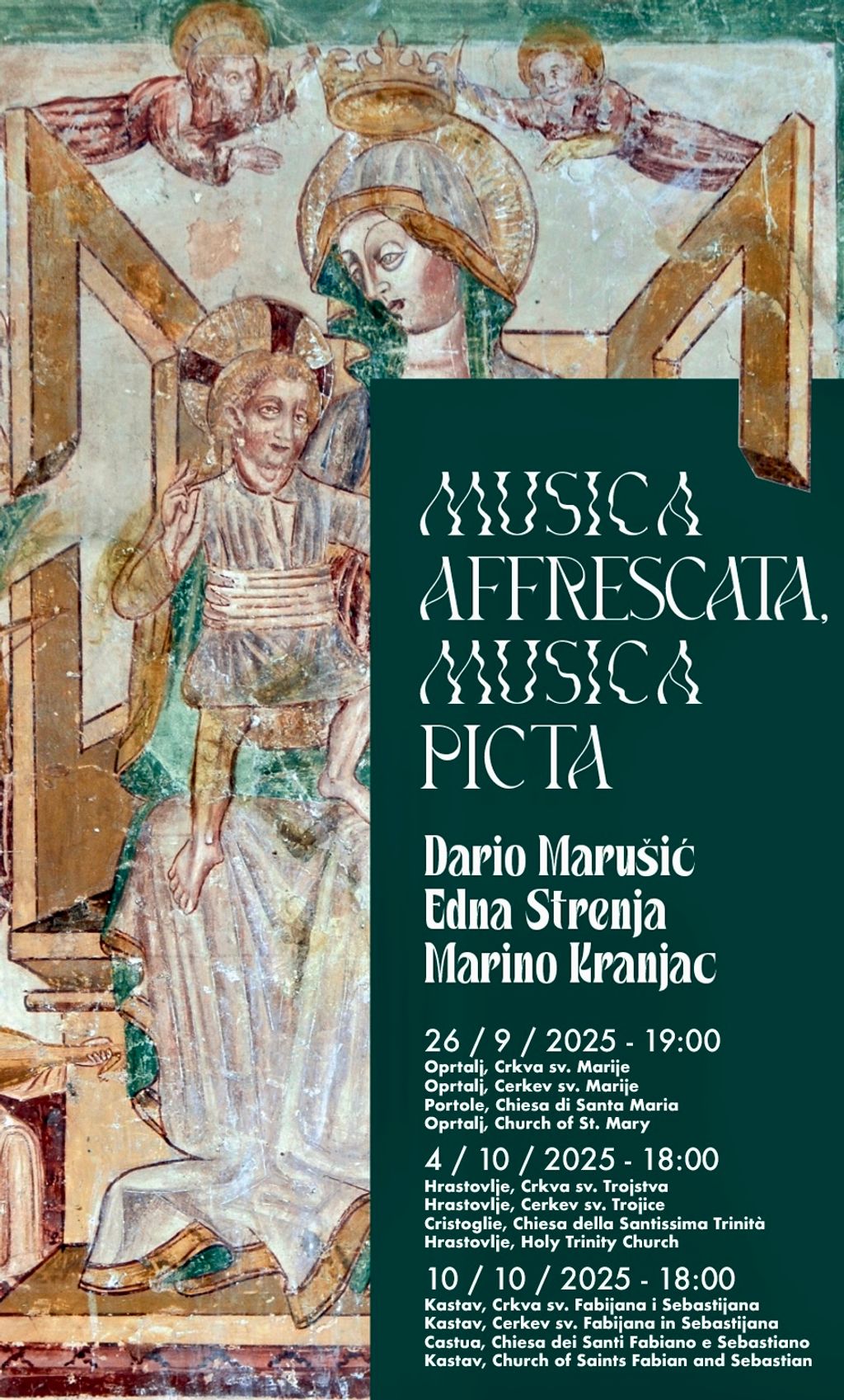 Koncert srednjovjekovne glazbe u crkvi Sv. Marije 26. rujna 2025., u 19:00h.